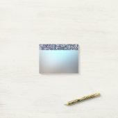 Elegante luxe glanzende blauwe glitter post-it® notes (Op bureau)