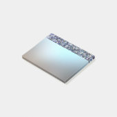 Elegante luxe glanzende blauwe glitter post-it® notes (Schuin)
