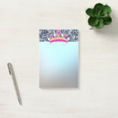 Elegante luxe glanzende blauwe glitters, tiara post-it® notes (Kantoor)