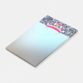 Elegante luxe glanzende blauwe glitters, tiara post-it® notes (Schuin)