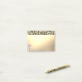 Elegante luxe glanzende gouden glitter, poes post-it® notes (Op bureau)