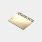 Elegante luxe glanzende gouden glitter, poes post-it® notes (Schuin)