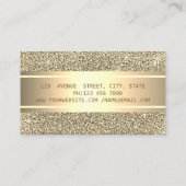 Elegante luxe glitter ,gouden streep, blauwe lotus visitekaartje (Achterkant)
