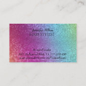 Elegante luxe glittery kleurrijk HAAR holografisch Visitekaartje (Achterkant)