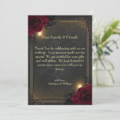 Elegante Luxe Goth Glam Bruiloft Bedankkaart (Staand voorkant)
