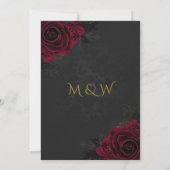 Elegante Luxe Goth Glam Bruiloft Bedankkaart (Achterkant)