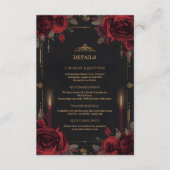 Elegante Luxe Goth Glam Bruiloft Informatiekaartje (Voorkant)