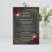 Elegante Luxe Goth Glam Bruiloft Informatiekaartje (Staand voorkant)
