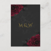 Elegante Luxe Goth Glam Bruiloft Informatiekaartje (Achterkant)