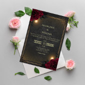 Elegante Luxe Goth Glam Bruiloft Kaart