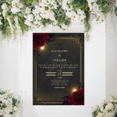 Elegante Luxe Goth Glam Bruiloft Kaart