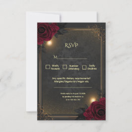 Elegante luxe goth glamour bruiloft RSVP kaartje
