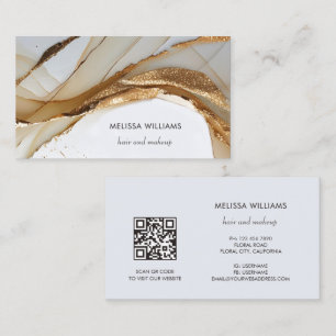 Elegante luxe goud 3D abstract QR-code Visitekaartje