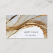 Elegante luxe goud 3D abstract | QR-code Visitekaartje (Voorkant)