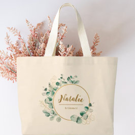 Elegante luxe goud en groen Bridale feest Grote Tote Bag