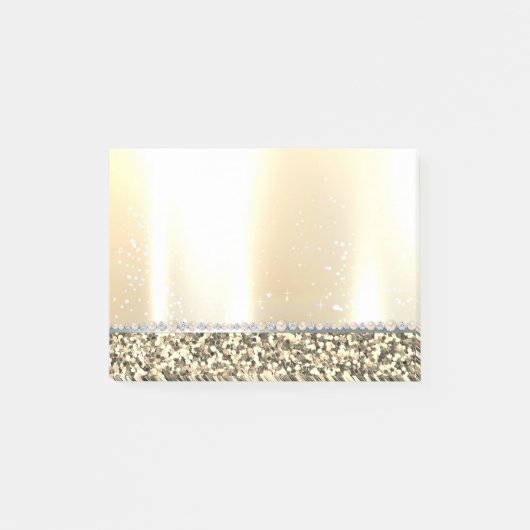 Elegante luxe goud glitters, diamanten, parels post-it® notes (Voorkant)