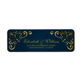 Elegante luxe goud marine & chic frame retour etiket (Voorkant)