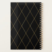 Elegante Luxe Goud Zwart Geometrische Zaken Planner (Achterkant)