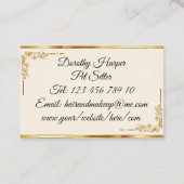 Elegante Luxe Goud Zwart Monogram Visitekaartje (Achterkant)