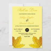 Elegante luxe gouden bladeren Herfst bloemenbruilo Kaart (Voorkant)