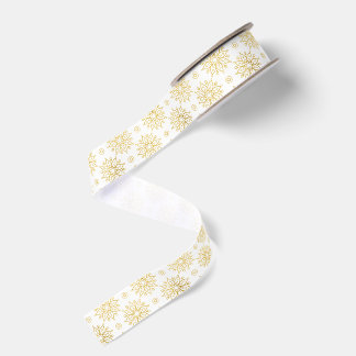 Elegante Luxe Gouden Bloemrijke Mandala Patroon Grosgrain Lint