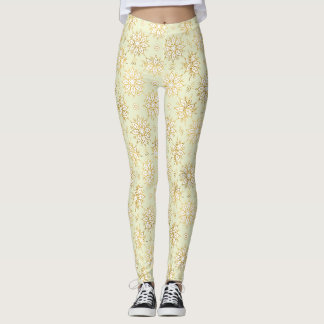 Elegante Luxe Gouden Bloemrijke Mandala Patroon Leggings