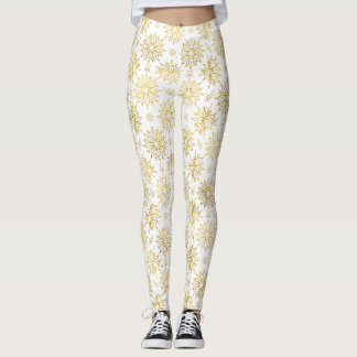 Elegante luxe gouden bloemrijke mandala-patroon leggings