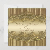 Elegante luxe gouden damast bruiloft uitnodigingen (Achterkant)