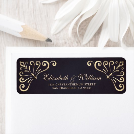 Elegante luxe gouden frame retour etiket (Insitu)