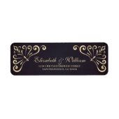 Elegante luxe gouden frame retour etiket (Voorkant)