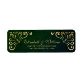 Elegante luxe gouden frame retour etiket (Voorkant)