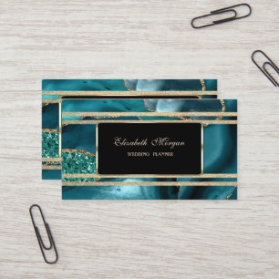 Elegante luxe gouden glinsterende strepen smaragdg visitekaartje