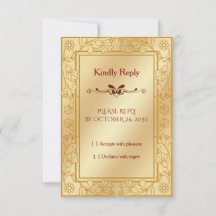 Elegante luxe gouden metalen trouw-RSVP kaart