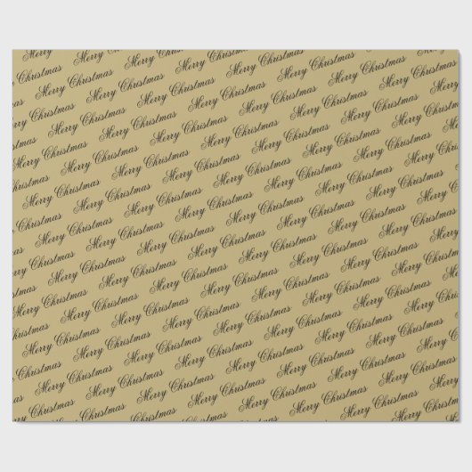 Elegante luxe gouden script vrolijke kerst cadeaupapier (Vlak)