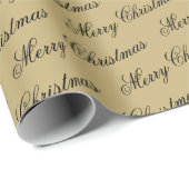Elegante luxe gouden script vrolijke kerst cadeaupapier (Rol Hoek)