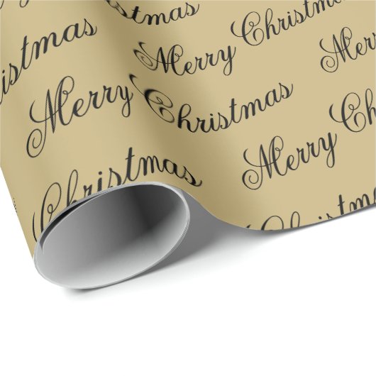Elegante luxe gouden script vrolijke kerst cadeaupapier (Rol Hoek)
