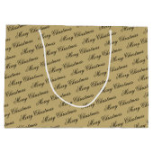 Elegante luxe gouden script vrolijke kerst groot cadeauzakje (Achterkant)