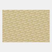 Elegante luxe gouden script vrolijke kerst inpakpapier vel (Voorkant 3)