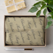 Elegante luxe gouden script vrolijke kerst tissuepapier (Geschenk)