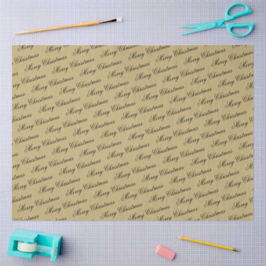 Elegante luxe gouden script vrolijke kerst tissuepapier (Craft)