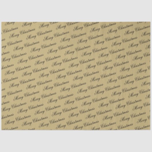 Elegante luxe gouden script vrolijke kerst tissuepapier (Voorkant)