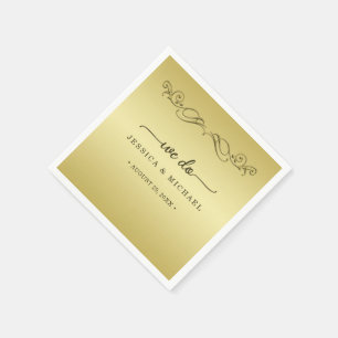 Elegante luxe gouden sierlijke bruiloft servet