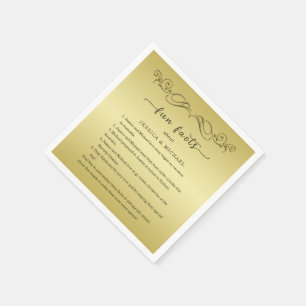 Elegante luxe gouden sierlijke bruiloft servet