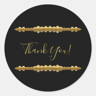 Elegante Luxe Gouden Sierlijke Trouw- Ronde Sticker