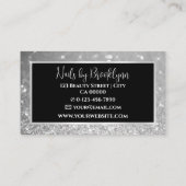 Elegante Luxe Grijze Glitter Strass Diamant Visitekaartje (Achterkant)