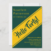 Elegante luxe groen en goud chique 40e verjaardag kaart (Voorkant)