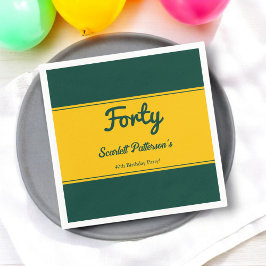 Elegante luxe groen en goud chique 40e verjaardag servet
