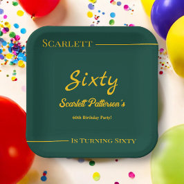 Elegante luxe groen en goud moderne verjaardag papieren bordje