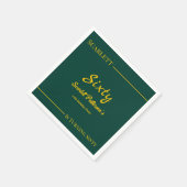 Elegante luxe groen en goud moderne verjaardag servet (Hoek)