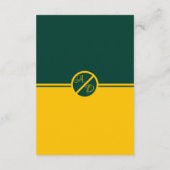 Elegante luxe groen en goud monogram bruiloft informatiekaartje (Achterkant)